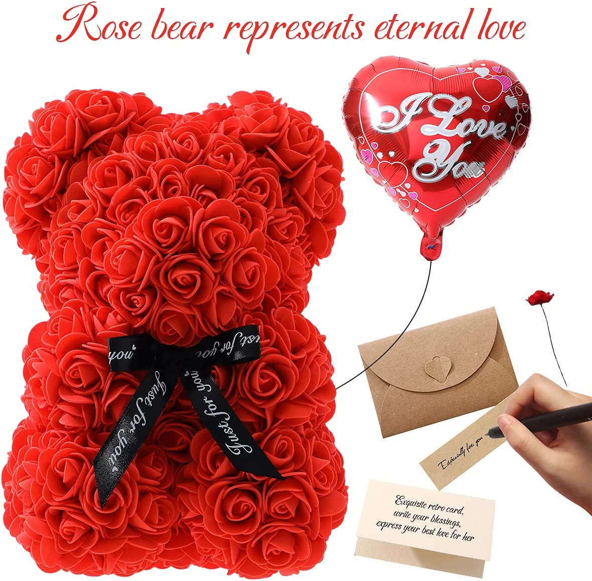 Gifts for Women - Rose Flower Bear